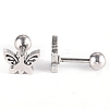 Tarnish Resistant 201 Stainless Steel Barbell Cartilage Earrings EJEW-R147-20-4