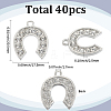 40Pcs Alloy Rhinestone Pendants ALRI-SC0001-58P-2