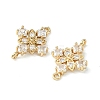 Brass Pave Cubic Zirconia Connector Charms KK-G462-45KCG-04-2