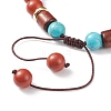 Natural Gemstone & Synthetic Turquoise & Wood Braided Bead Bracelet BJEW-JB08406-6
