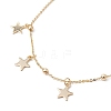 304 Stainless Steel Star Charm Anklets with Brass Satellite Chains AJEW-AN00549-3