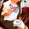 3Pcs 3 Style Vase & Flower Pattern DIY Display Decoration Embroidery Beginner Kit DIY-TA0006-16-8