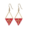Handmade Glass Seed Beads Rhombus Dangle Earrings EJEW-MZ00542-3