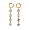 Ion Plating(IP) 304 Stainless Steel Flat Round Earrings for Women EJEW-K281-32G-1