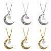 FIBLOOM 6Pcs 6 Style Synthetic Quartz Crystal & Citrine Chips Pendant Necklaces Set NJEW-FI0001-24-1