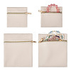 2Pcs 2 Styles Rectangle Square PU Leather Jewelry Gift Zipper Bags ABAG-TADJ0001-01B-1