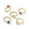 Rack Plating Brass Cubic Zirconia Rings RJEW-B025-04G-1