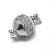 Anti-Tarnish Rhodium Plated 925 Sterling Silver Box Clasps STER-L057-008A-1