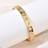 304 Stainless Steel & Rhinestone Hinged Bangles for Women BJEW-Z178-06G-3
