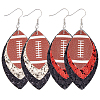 2 Pairs 2 Colors Synthetic Leather Dangle Earrings EJEW-CL0001-01B-7