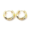 Flower Enamel Hoop Earrings EJEW-G290-03G-B-1