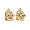 Brass Micro Pave Cubic Zirconia Charms X1-KK-C099-01E-G-1