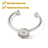 Non-Tarnish 304 Stainless Steel Flat Round Pad Ring Setting STAS-I306-05A-P-2