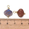 Baking Paint & Golden Metal Enlaced Glass Pendants GL-CBA010C-03G-3