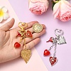 Glass & 304 Stainless Steel & Alloy Enamel Pendant Decorations HJEW-YW00450-01-4