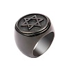 Star of David Pattern 304 Stainless Steel Finger Rings for Men FS-WGD55C6-18-2