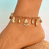 Bohemian Alloy Teardrop Tassel Anklets for Women FS-WGC85CC-03-1