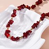 Nuggets Red Glass & Synthetic Non-magnetic Hematite Beaded Necklaces NJEW-U026-18G-1