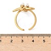 304 Stainless Steel Micro Pave Cubic Zirconia Plastic Pearl Cuff Rings RJEW-D310-02A-G-5