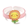Flower Resin Cuff Bangle for Children BJEW-Q774-01B-2