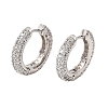 Brass Micro Pave Cubic Zirconia Hoop Earrings KK-CBA8324-24P-04-4