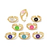 Evil Eye Clear Cubic Zirconia Wide Band Ring for Girl Women ZIRC-C025-41G-1