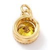 Real 18K Gold Plated Brass Inlaid Cubic Zirconia Charms ZIRC-L100-081G-02-3