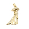 Wedding Brass Micro Pave Clear Cubic Zirconia Pendants KK-D237-01G-1