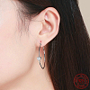 Rhodium Plated 925 Sterling Silver Cubic Zirconia Hoop Earrings EJEW-FF0010-10P-4