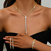 Alloy Rhinestone Tassels Chain Necklaces & Stud Earrings & Chain Bracelets Sets FS-WGCC11C-03-1