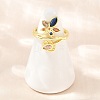 Brass Pave Cubic Zirconia Cuff Open Rings CU-CBACDF6-08G-02-1