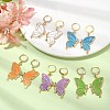 Alloy Enamel Dangle Leverback Earrings EJEW-JE05559-2