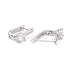 Rack Plating Brass Micro Pave Cubic Zirconia Hoop Earring Findings with Latch Back Closure ZIRC-F126-08P-2