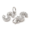 Brass Micro Pave Grade AAA Cubic Zirconia Charms ZIRC-P067-11P-S-NR-3