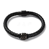 Leather Braided Round Cord Bracelet BJEW-F460-05EB-1
