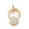 Brass Micro Pave Cubic Zirconia Lobster Claw Clasps KK-A161-02G-1