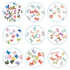 1 Box 195Pcs 21 Colors 3D Butterfly Resin Cabochons MRMJ-PJ0001-04-10