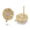 Brass Micro Pave Cubic Zirconia Stud Earring Findings X-KK-T056-05G-NF-1