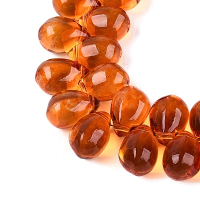 Baking Paint Transparent Glass Beads Strands GL-N005-02A-D05-1