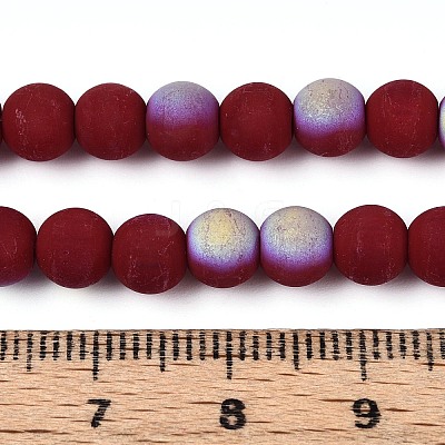 Frosted Opaque Glass Beads Strands LS-GLAA-T032-P6mm-MBB05-1