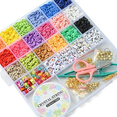 DIY Heishi Surfer Bracelet Necklace Making Kit DIY-YW0006-54-1