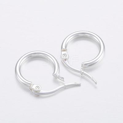 304 Stainless Steel Hoop Earrings EJEW-H327-01B-1