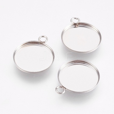 Tarnish Resistant 304 Stainless Steel Pendant Cabochon Settings LS-STAS-I097-055-02P-1