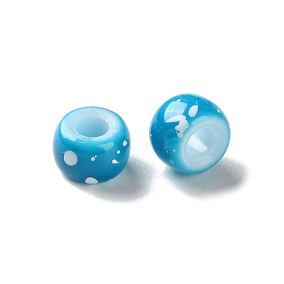Spray Painted ABS Plastic European Beads KY-G033-01A-05-1