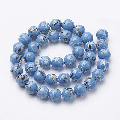 Assembled Synthetic Turquoise and Shell Beads Strands G-S212-12mm-06-1