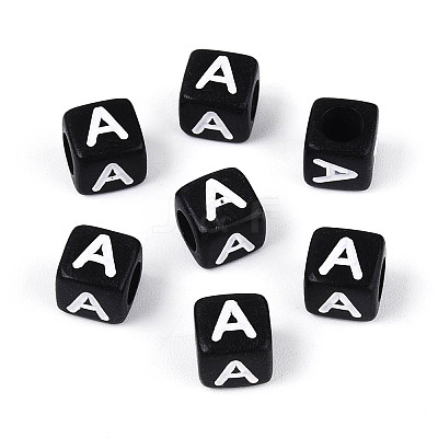 Initial Acrylic Horizontal Hole Beads OACR-ZX006-35A-1
