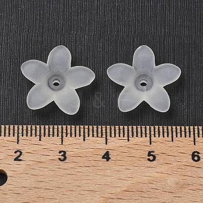 Transparent Frosted Acrylic Flower Beads X-PAB1936Y-10-1