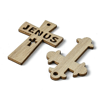 100Pcs Wood Pendants X1-WOOD-G020-01-1
