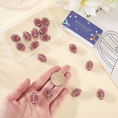 20Pcs Handmade Polymer Clay Rhinestone Beads FIND-SC0023-12-1