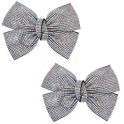 2Pcs Bowknot Rhinestone Hair Barrettes PHAR-HS0001-05-1